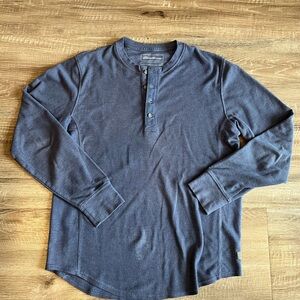Eddie Bauer Waffle Knit Long Sleeve Shirt Blue Men’s Medium